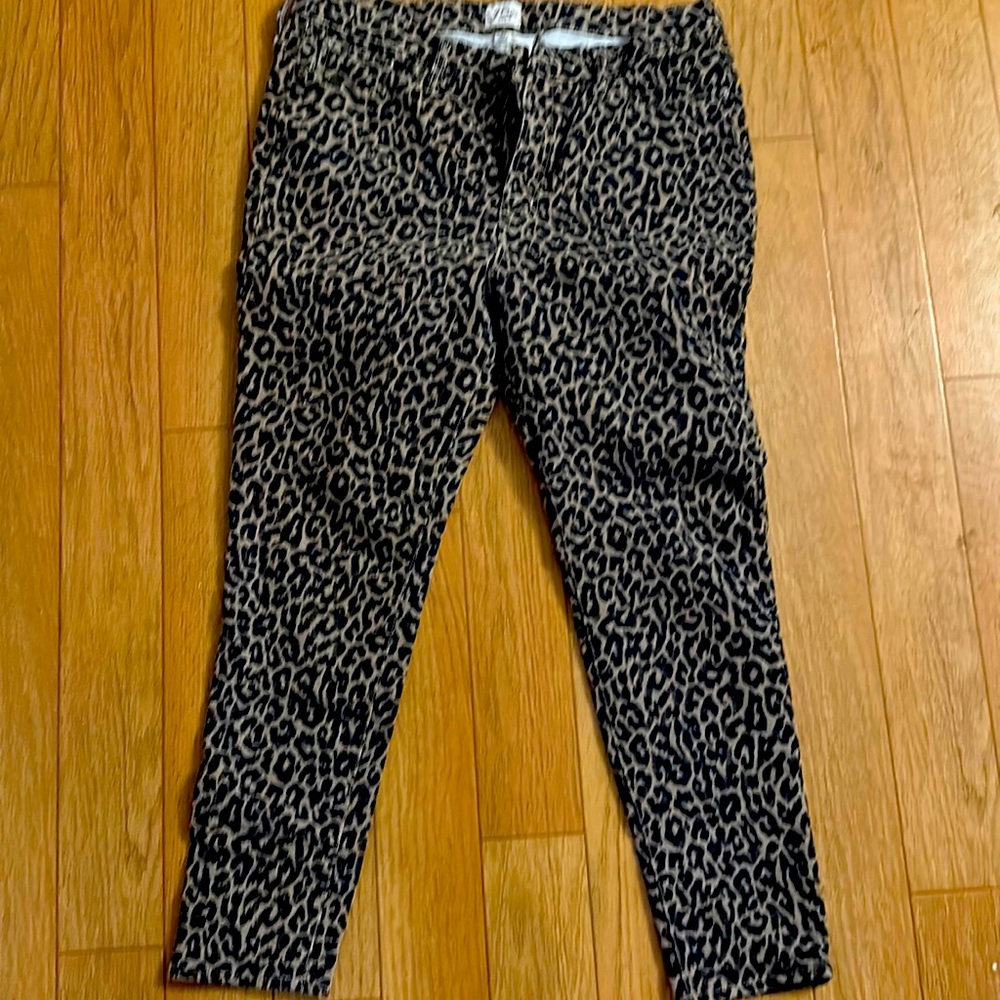 J Crew skinny leopard print jeans size 32 preowned